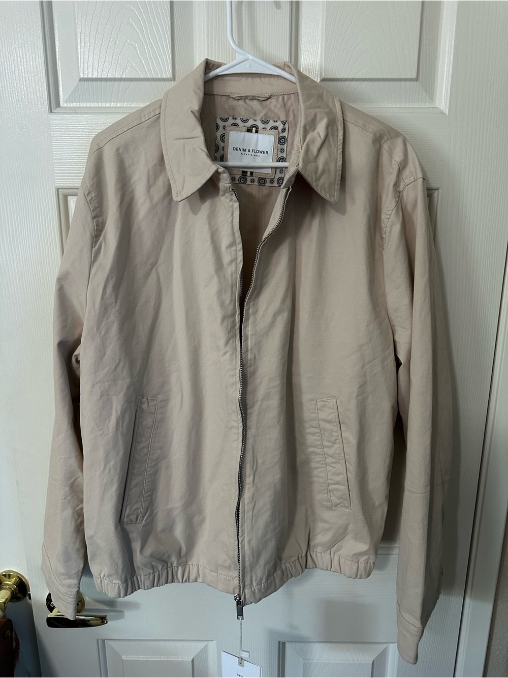 NWT Denim & Flower Lightweight Jacket Twill Outerwear Jacket Beige Men’s Large